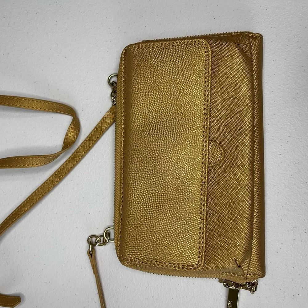 HOBO Bag The Original Gold Crossbody Leather Purse